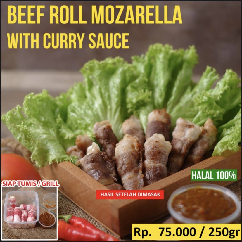 

Marinated US Beef Roll Mozarella with Curry Sauce