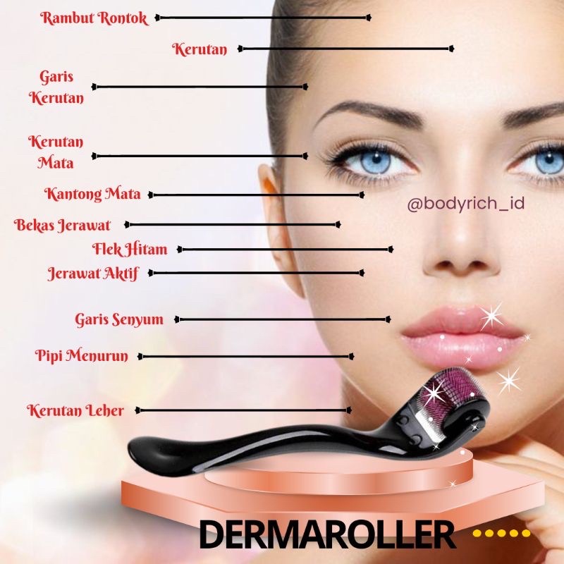 Dermaroller Stretchmark Derma Roller Paket Bopeng Penghilang Bekas Luka