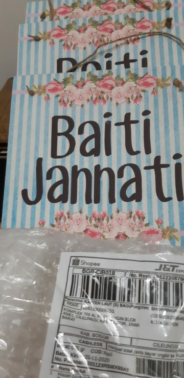 Hiasan Dinding Baiti Jannati Hiasan Rumah Motif Shaby Chic Hiasan Gantung 20x20cm Islamic Dekorasi