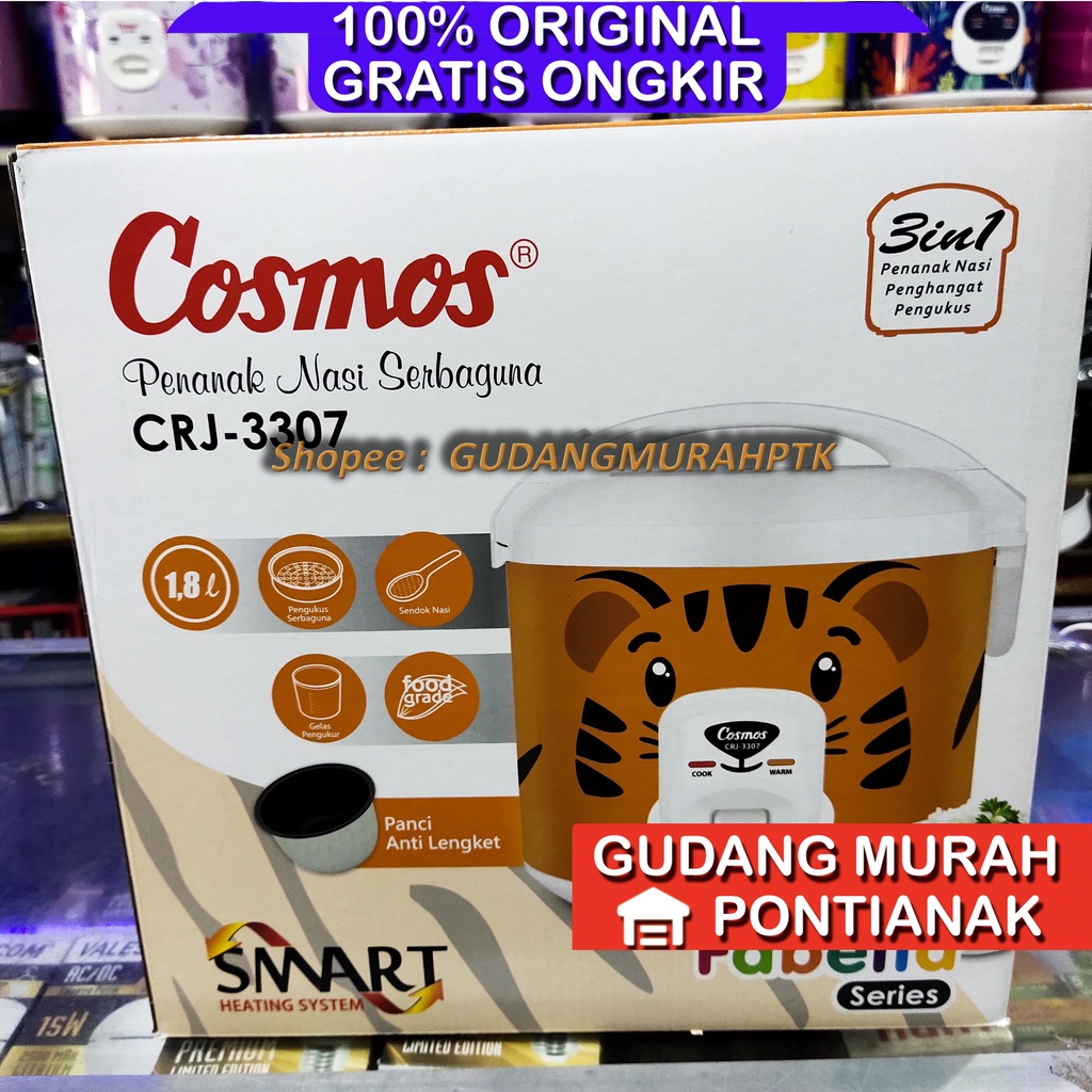 Ricecooker Cosmos CRJ 3307 T Motif Tiara si Harimau FABELIA magicom penanak nasi