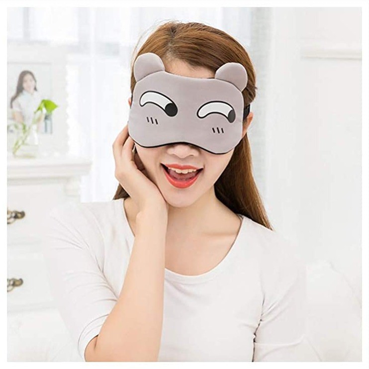 Penutup Mata Sleep Mask Karakter Motif Emoji Shy Cooling Gel - SM2