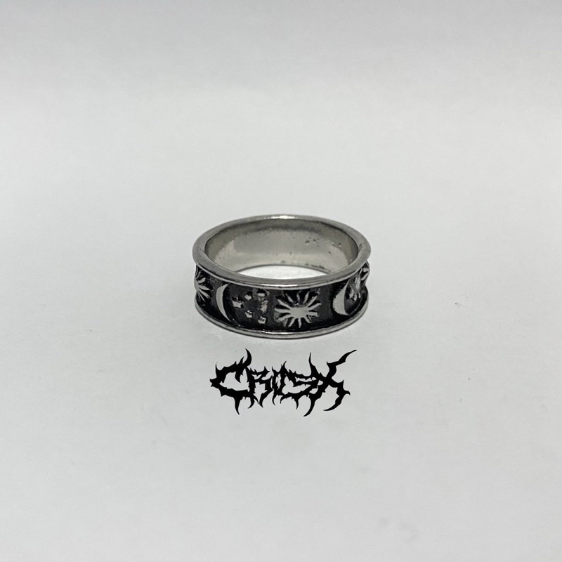 SUN MOON RING / CINCIN MATAHARI BULAN BINTANG / COUPLE RING CINCIN COUPLE KOREAN STYLE RING CINCIN STYLE KOREA CINCIN AESTHETIC RING CINCIN TITANIUM CINCIN STAINLESS STEEL CINCIN PRIA CINCIN WANITA HIP HOP PUNK RETRO VINTAGE METAL RING