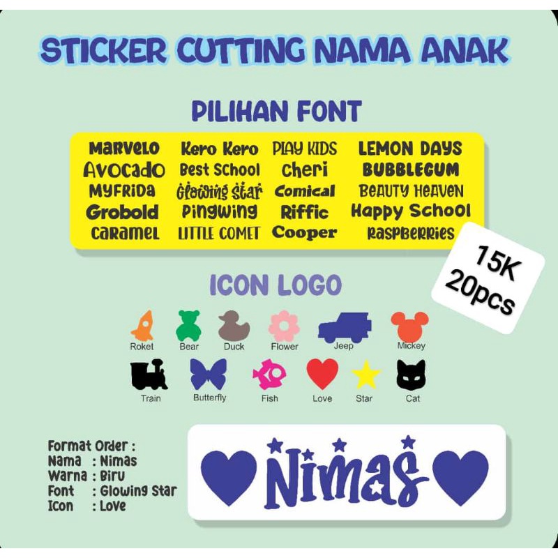 

❤️Sticker custom❤️ Sticker nama custom
