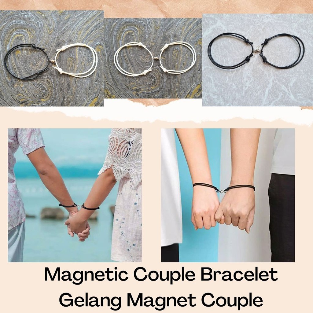 BUY 1 GET1 Magnetic Couple Bracelet Gelang Magnet Pasangan Aksesoris Korea Friendship BFF Waterproof