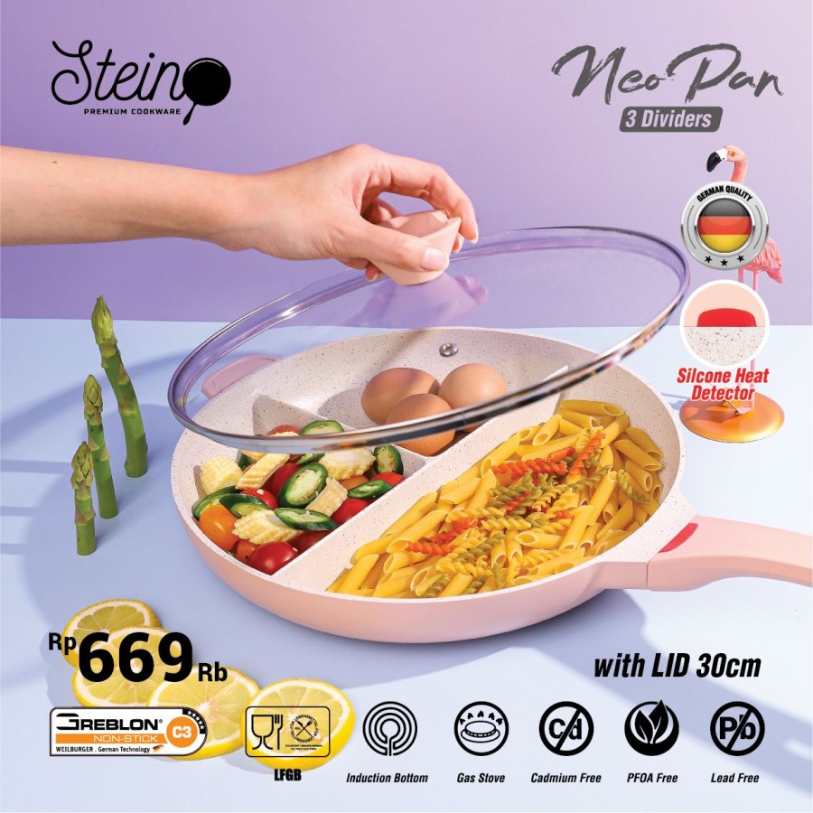 Steincookware Neo Pan 30cm Panci Sekat 3 Original