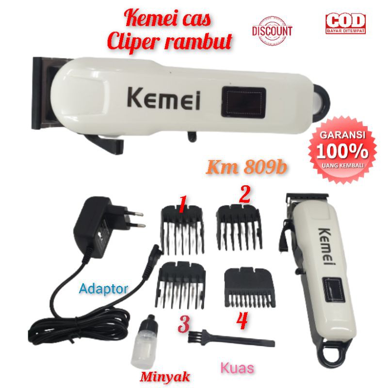 Alat Mesin Cukur Rambut Pria Dewasa Anak Rechargeable Kemei Km 809b Hair Clipper Cordless Murah