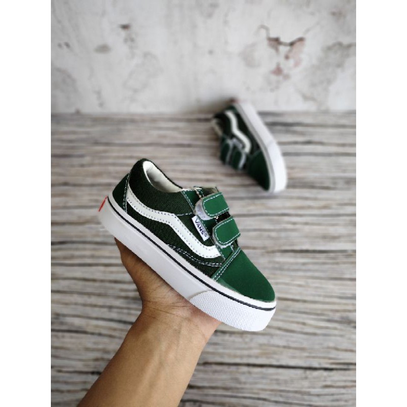 SEPATU ANAK VANS OLDSKOOL GREEN PREMIUM HIGH QUALITY SNEAKERS ANAK LAKI LAKI VANS ANAK GREEN