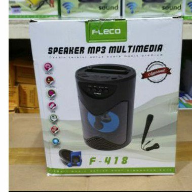 speaker karaoke Bluetooth fleco terbaru f-418 bonus mic/ sepeaker fleco f-418 termurah