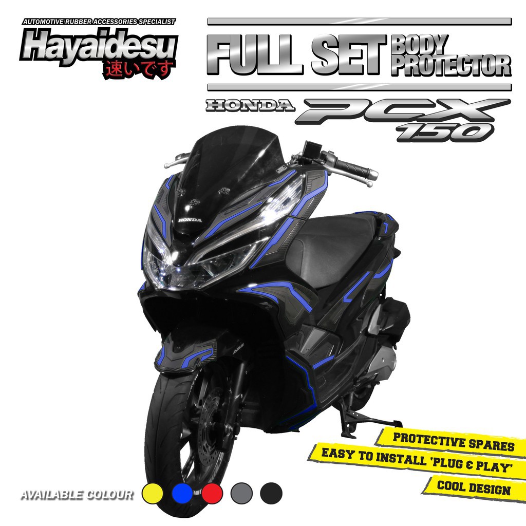 Hayaidesu Full Set Body Protector Cover Honda PCX Aksesoris Decal Variasi Carbon Pelindung Body PCX