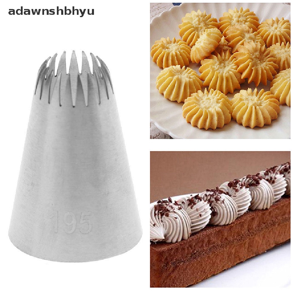 Adawnshbhyu #195kepala Kue Bahan Metal Icing Piping Nozzle Stainless Steel Cake Cream Decor Tip