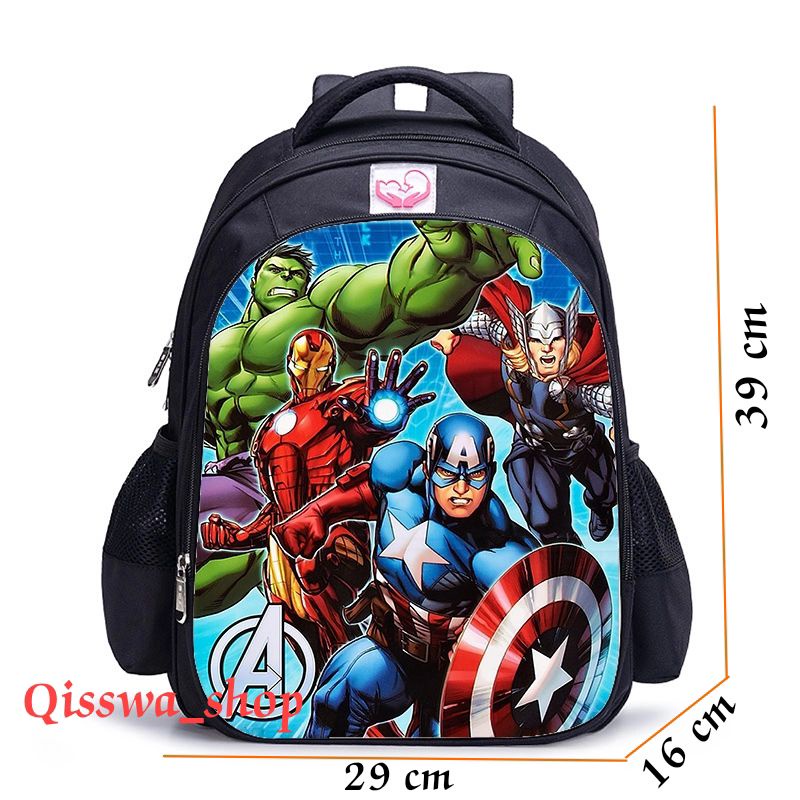 Qisswa_Ransel Anak AVENGERS untuk Anak Laki-laki Tas PAUD TK SD untuk Anak Ransel Ortopedi Ransel Tas Sekolah Tahan Air (COD)TAS ANAK RANSEL KECIL BACKPACK SEKOLAH TK KARTUN LUCU IMPOR LAKI PEREMPUAN COWOK CEWEK MURAH