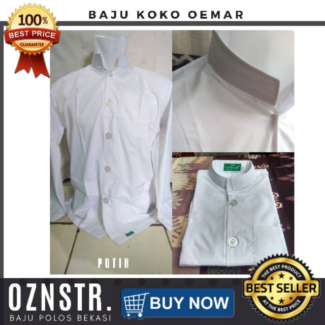 Baju koko putih muslim Ammu Oemar.koko sholat.koko hadroh.koko pria muslim premium