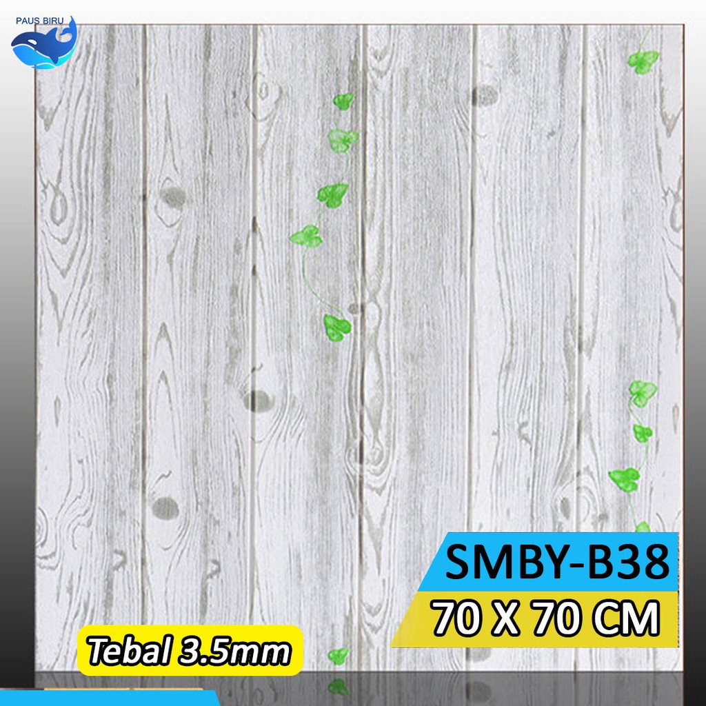 Wallpaper dinding 3d motif kayu wood wallfoam Dekorasi Kamar murah 70x70cm-KAYU3.5 mm  BY38