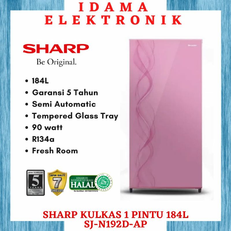 SHARP Kulkas 1 Pintu 184L SJ-N192D-AP