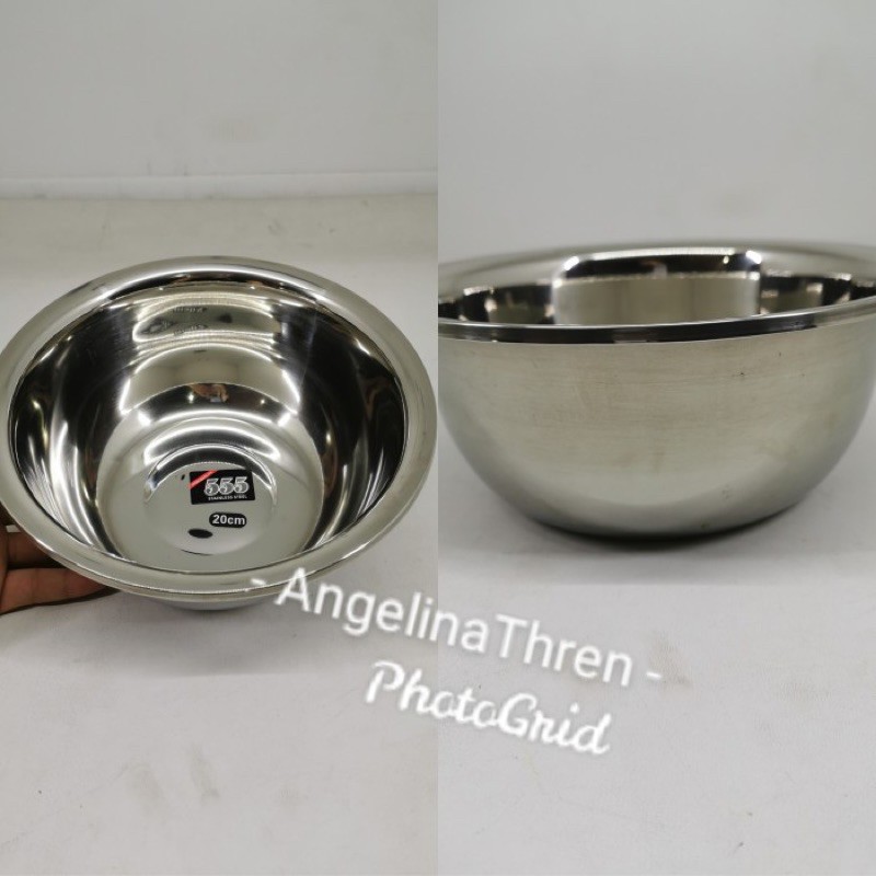Baskom stainless 555 ori uk 20cm Tebal