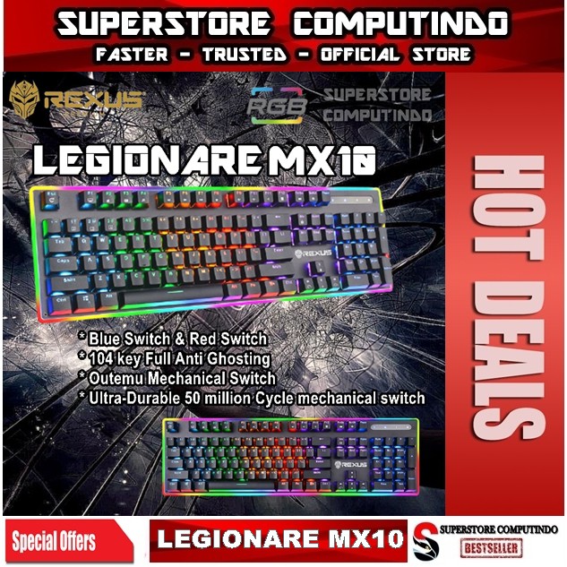 Rexus MX10 RGB Mechanical Keyboard - Gaming MX-10 MX 10