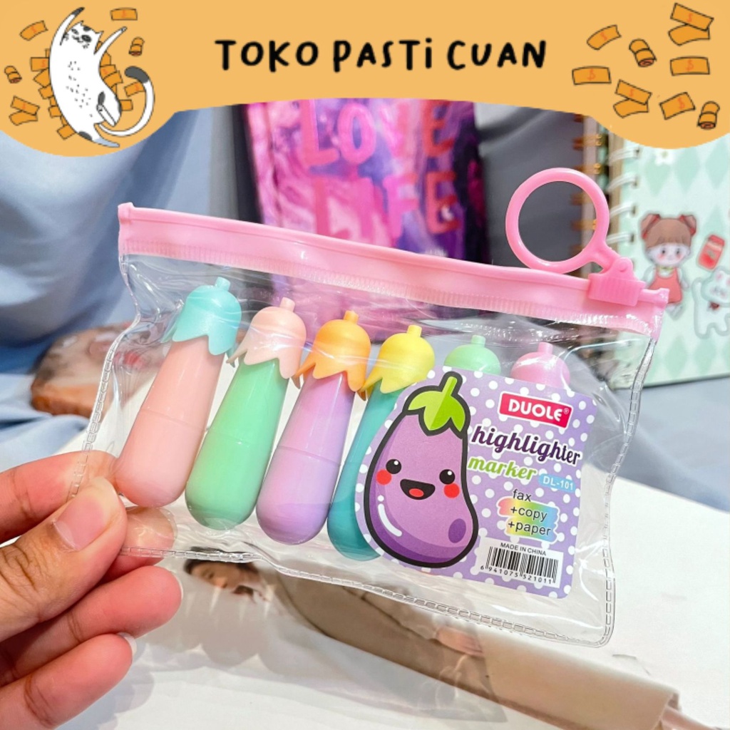 

stabilo highligter terong (1 set) keperluan sekolah anak warna warni stabilo import lucu imut elegan bisa COD termurah