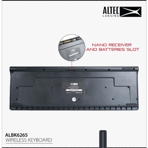 Altec Lansing ALBK6265 / ALBK-6265 Wireless Office Keyboard