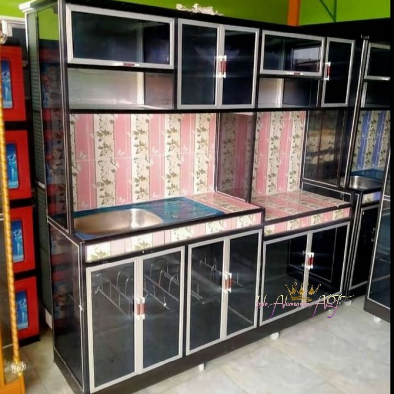 Kitchen Set Besar - Wastafel & - Rak Dapur Bahan Alumunium