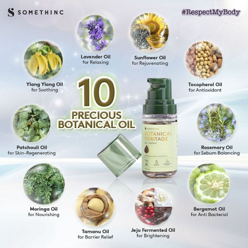 Somethinc Botanical Heritage Oil Serum - Natural Oil untuk wajah dan badan