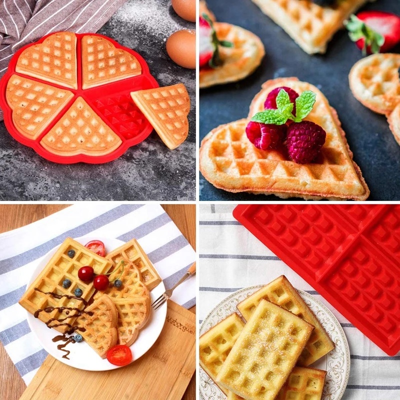 Cetakan Waffle / Cokelat / Muffins Bahan Silikon Food Grade Anti Lengket Untuk Pesta Pernikahan