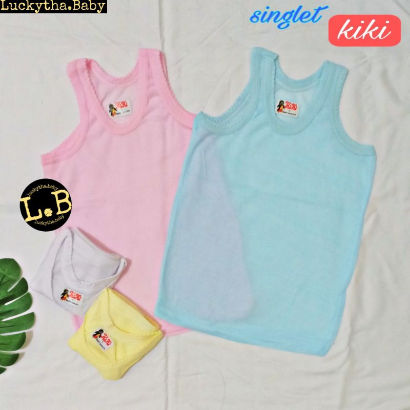 6pc_singlet bayi Kiki warna dan putih / kaos kutang anak / kaos dalam bayi &amp; anak kiki