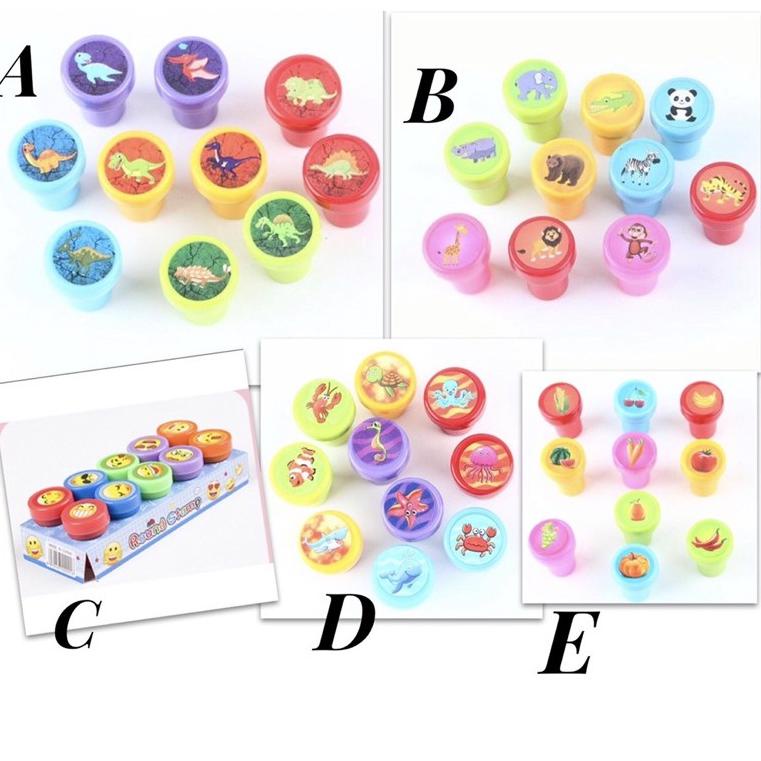 

[KODE EZ0] stempel stamp cap anak dino, wild animals, smile, vegie, sea animal, princess, hellokitty