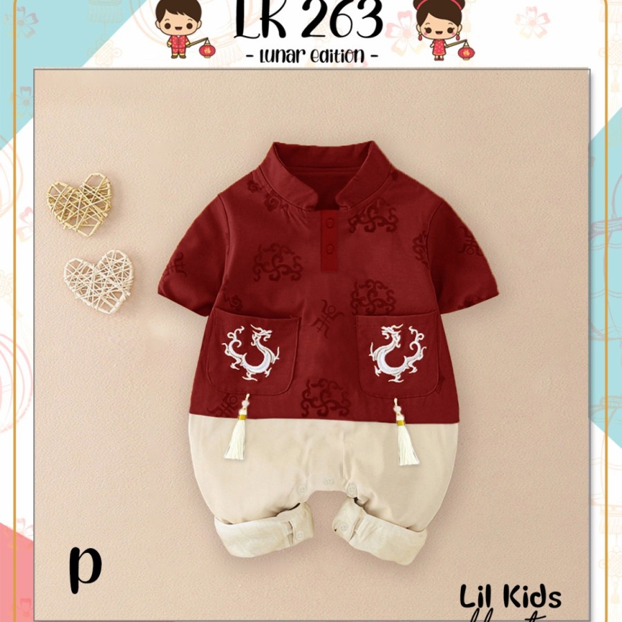 QUEEN BJ291 baju jumper imlek anak bayi 0-18 bulan laki perempuan jumper xincia baby balita-6
