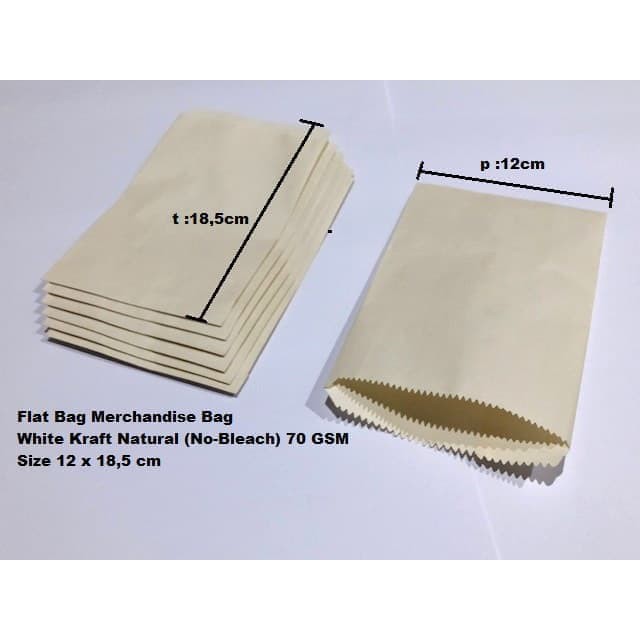 

Paperbag Flat Kantong Kertas Natural (XS) Souvenir Kertas A4 Kertas Bungkus Makanan / Roti / Snake