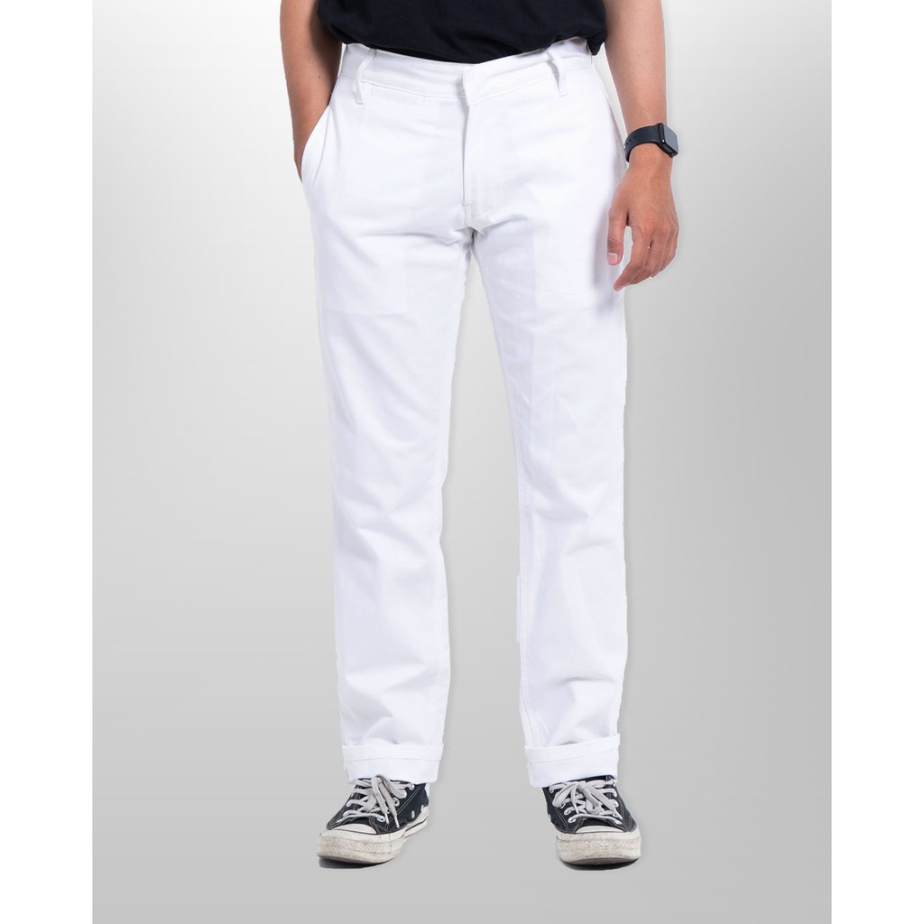 Morgen Slim Straight Chino Pants - White