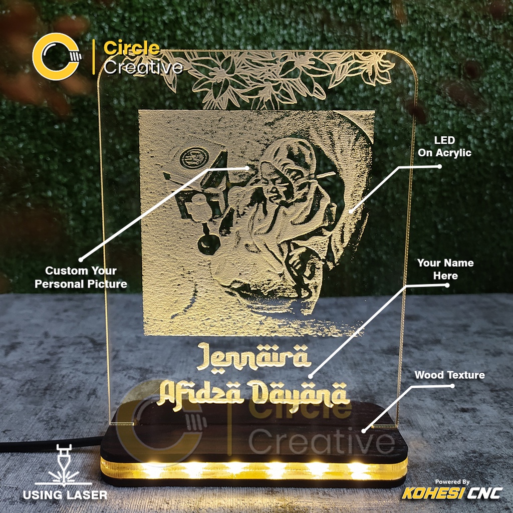 Custom Hadiah PREMIUM | Anniversary Gift | Graduation Gift Acrylic | PLAKAT ACRYLIC LED