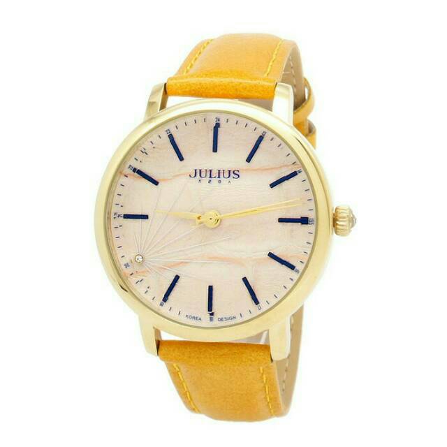 Julius Korea Ori JA888 / JA-888 Jam Tangan Wanita Korea Design Remaja Dewasa Brown Yellow