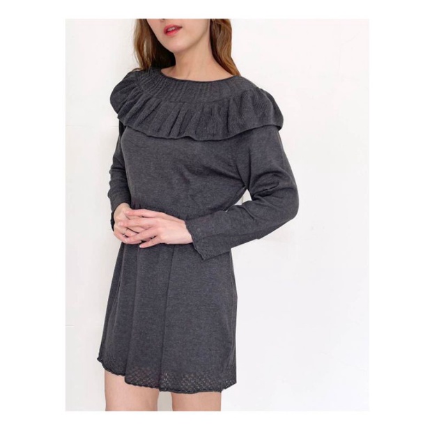 Ameli* ruffle soft knit mini dres