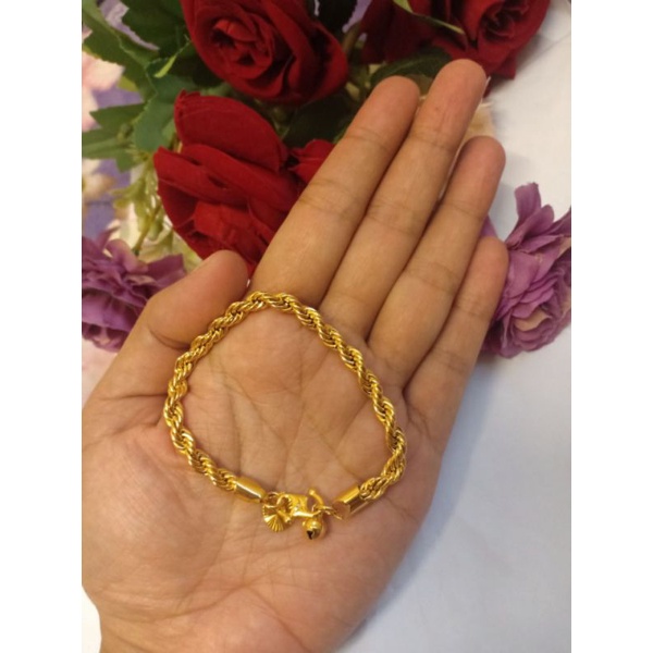 perhiasan/aksesories wanita gelang emas sadur malaysia 24k