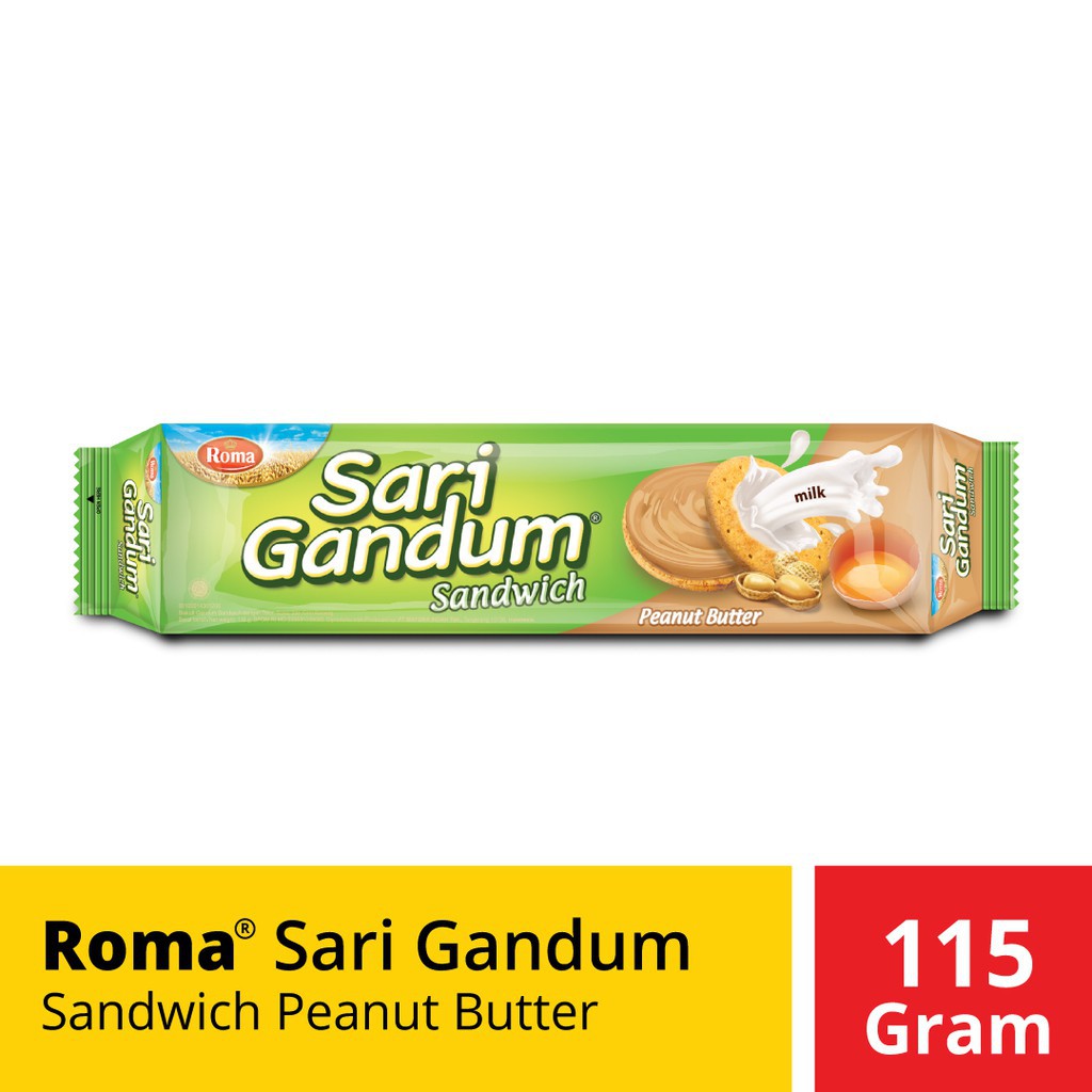 

Roma Sari Gandum Sandwich Peanut 108 gr #CNS