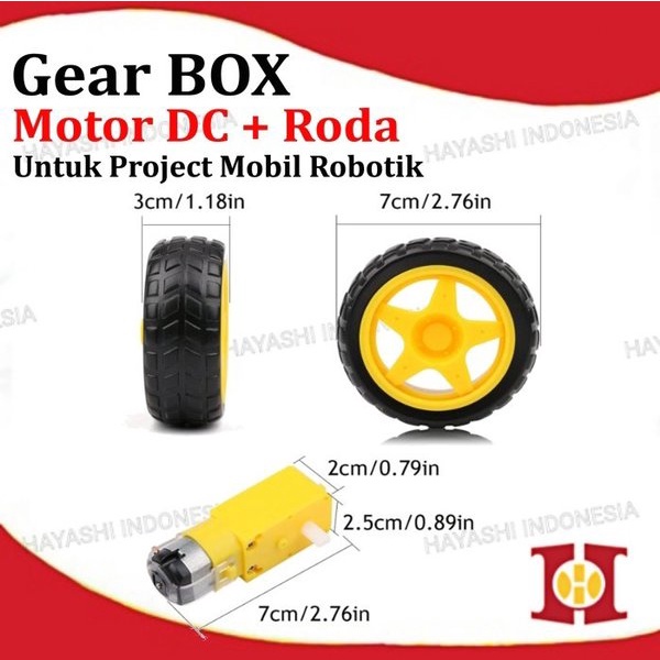 Roda Motor DC Arduino Gear 3V 6V Wheel Dinamo Mobil Robot Smart Car