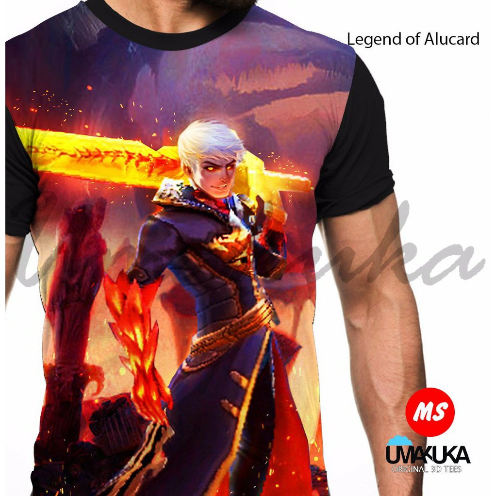 ML Alucard Skin Epic T-Shirt Kaos Baju 3D Karakter Mobile Legends Full Print Umakuka Original Murah