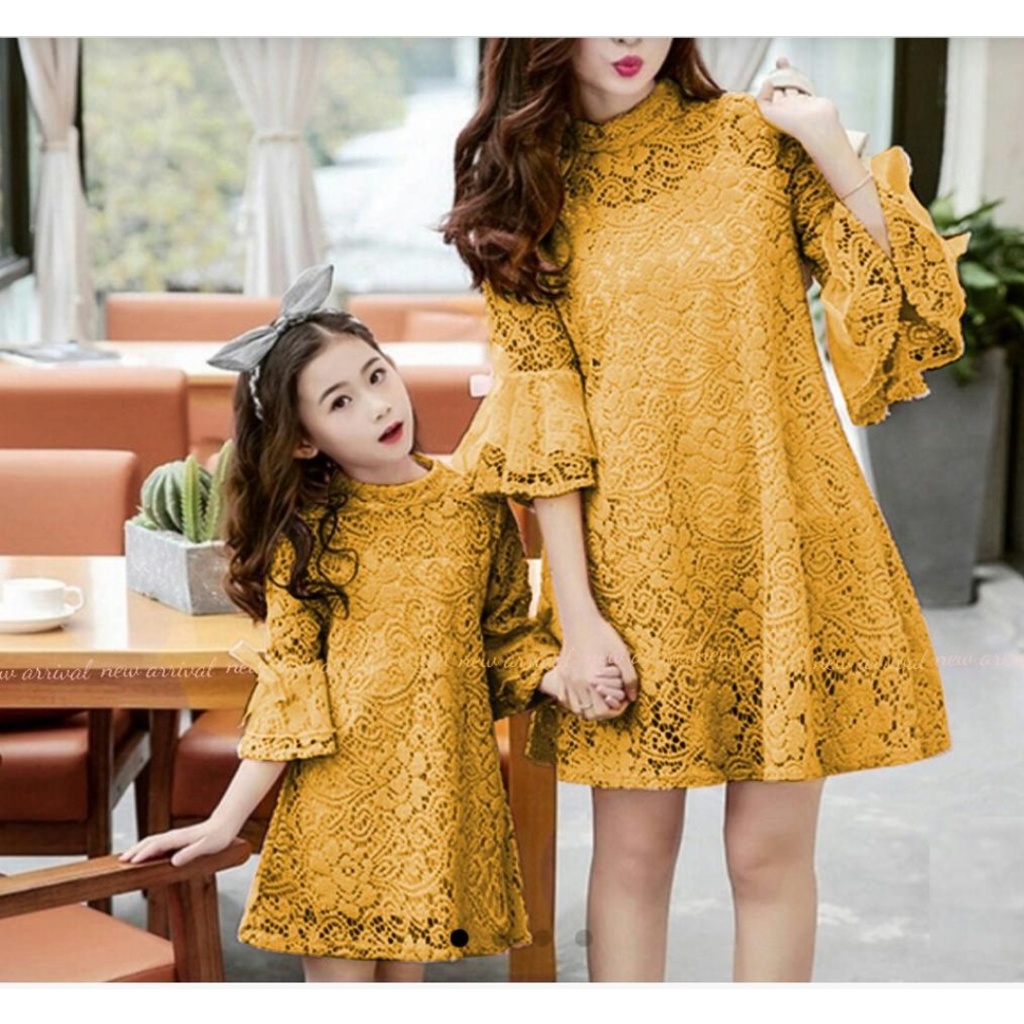 [CP Lacey mom and kid DUSTY VE]Dress couple ibu anak brukat var color