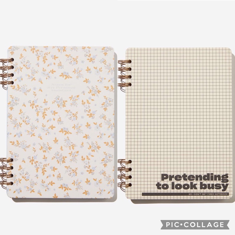 

billie b5 notebook typo buku catatan notes floral spiral journal