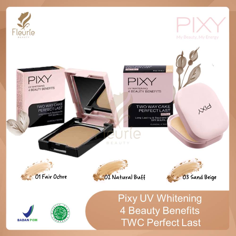 Pixy UV Whitening 4 Beauty Benefits TWC Perfect Last - Two Way Cake Original BPOM