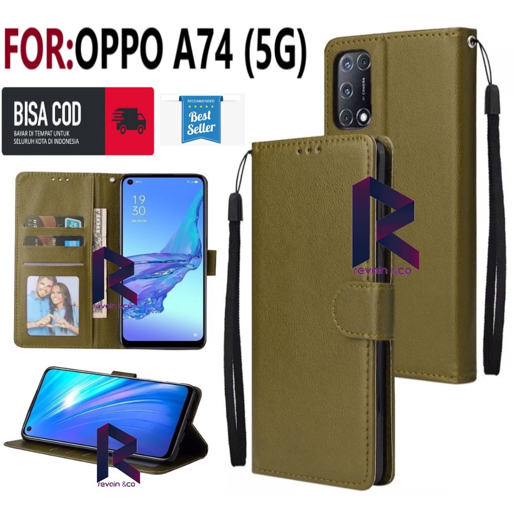 FLIP COVER OPPO A74 5G CASING FLIP WALLET LEATHER KULIT PREMIUM SARUNG BUKA TUTUP FLIP CASE OPPO A74(5G)