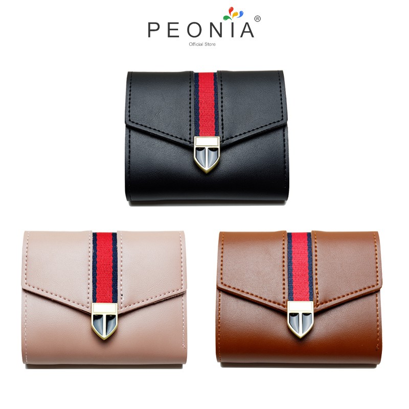 Peonia Dompet  Wanita  Kecil  Lipat Wallet Koin Kartu Import 