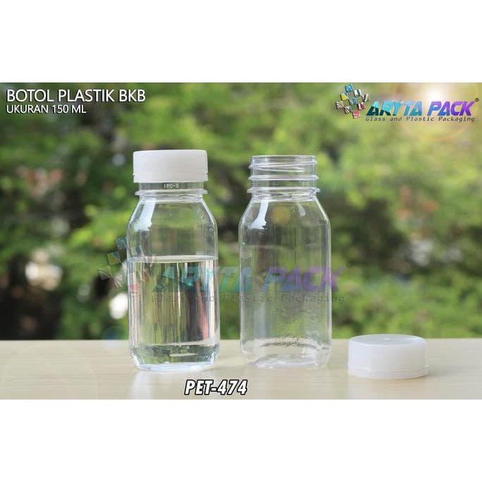 PET474. BOTOL PLASTIK 150ML MINUMAN BKB TUTUP SEGEL NATURAL