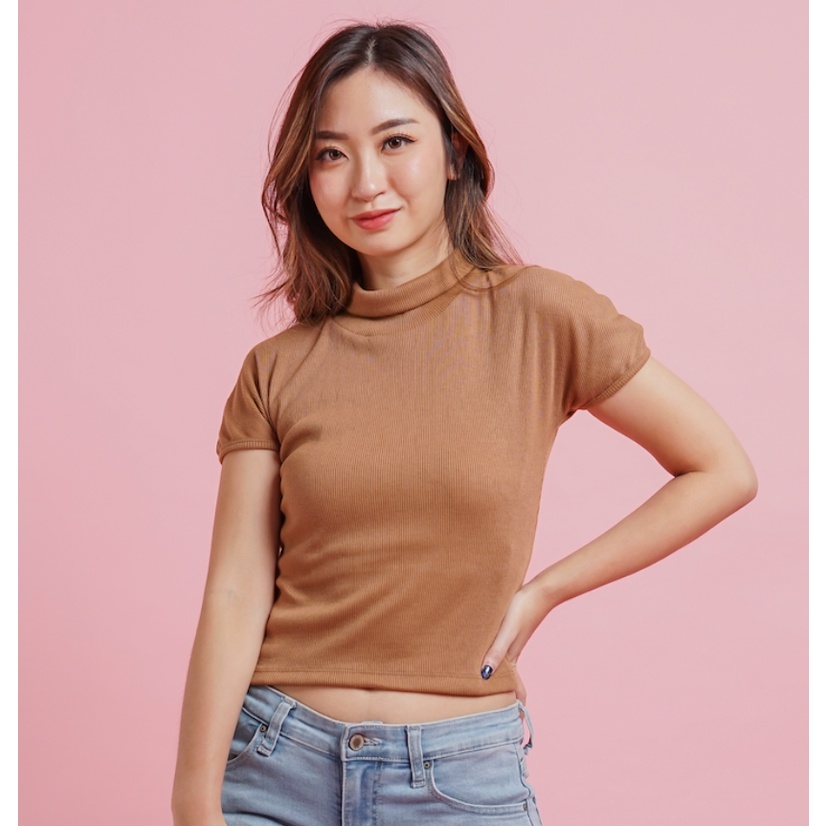 MODAVIE - VIONA TOP Kaos Turtleneck Wanita Kerah Tinggi