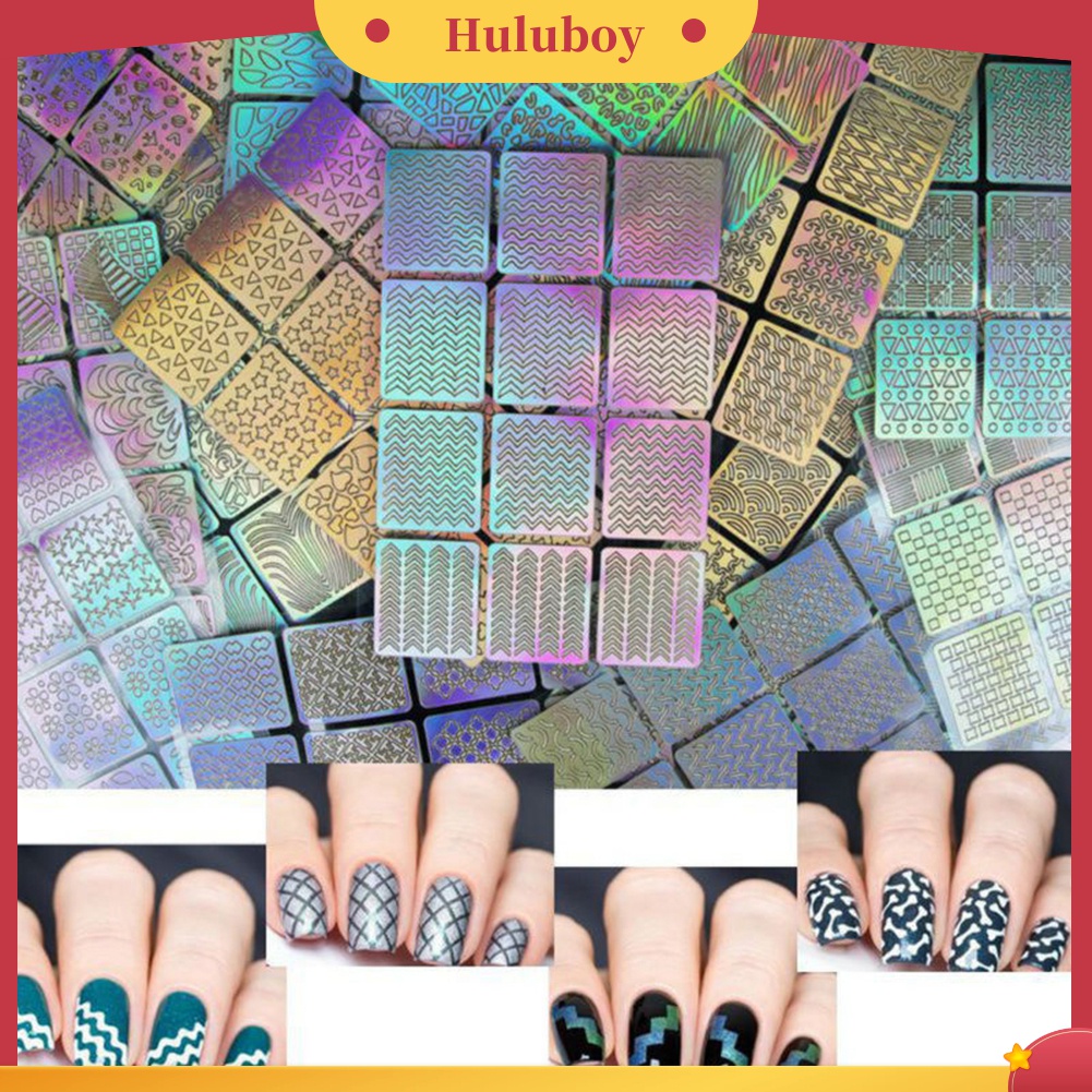 Huluboy Huluboy♡ 3 Lembar Stiker Kuku 3D Untuk Dekorasi Manicure