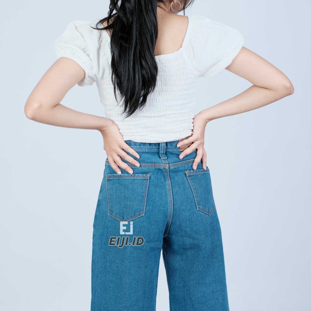 Highwaist Kulot Jeans Wanita Premium