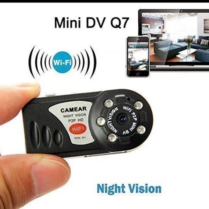 Pengiriman Cepat dan tepat promo wifi ip camera mini Q7 spy Hidden Kamera with ir night vision P2