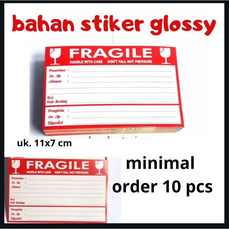 

stiker fragile dan alamat memo