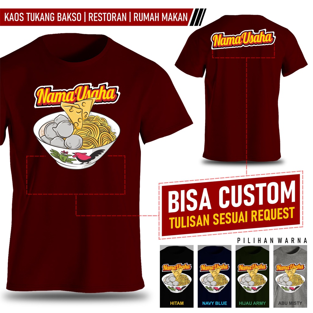 Kaos usaha penjual tukang bakso mie baso restoran rumah makan 5