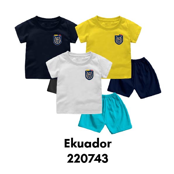 Setelan Bayi &amp; Anak World Cup Edisi AMERIKA EKUADOR Usia 6 Bulan-8 Tahun Bahan Katun Premium